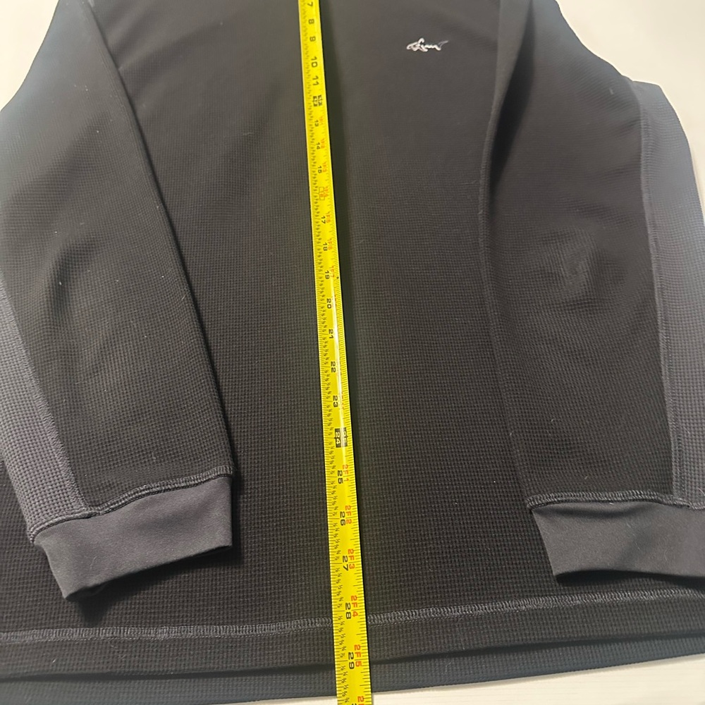 Greg Norman Tasso Elba XL Extra Large Ribbed Black/Grey Long Sleeve Polo Shirt - Picture 7 of 8